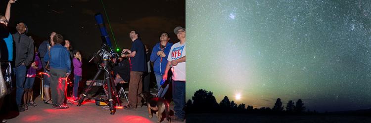 people stargazing and starry night sky