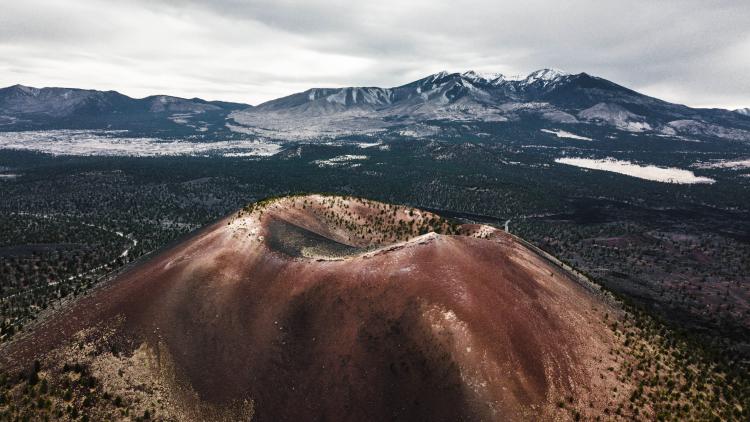 aerial view of Sunset Crater Volcano National Monument