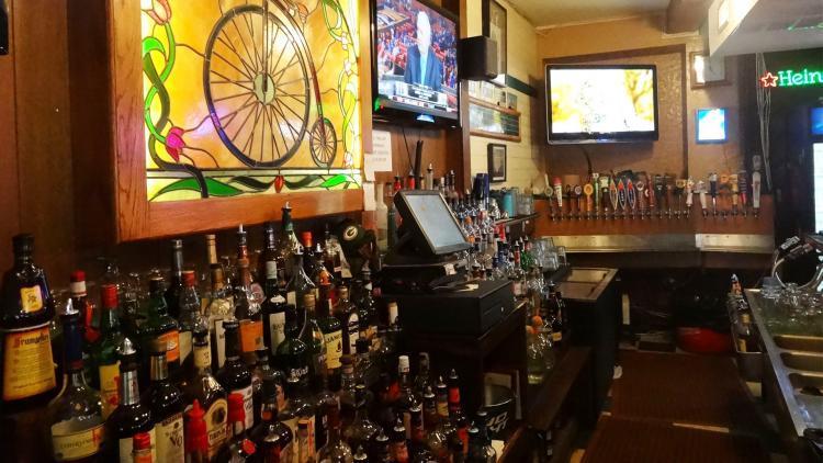 Bottles on the bar at ​Sportsman's Bar & Grill in Flagstaff
