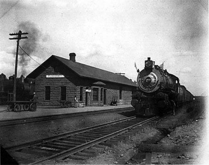 Historic image of the 1889 Depo in Flagstaff, Arizona