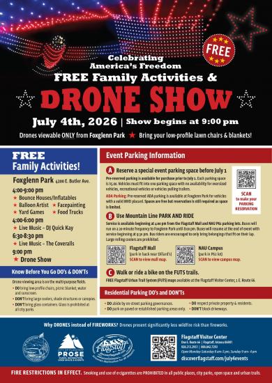 4th of July Drone Show event information in Flagstaff, Arizona