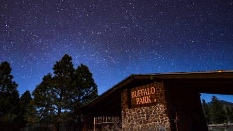 night sky over buffalo park in Flagstaff