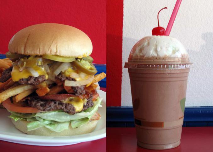burger and a milkshake