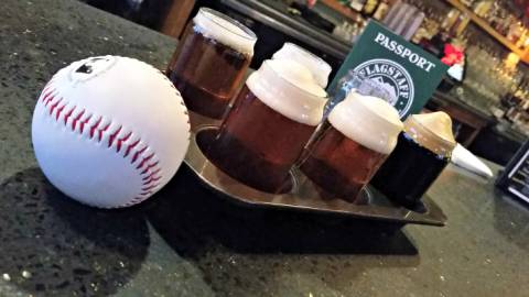 baseball and beer flight part of Flagstaff, AZ Ale Trail