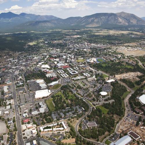 aerial view of flagstaff and san fransisco peaks