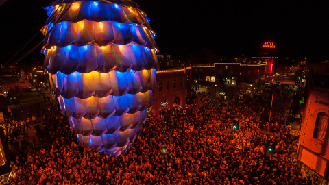 Pinecone drop on New Year's Eve