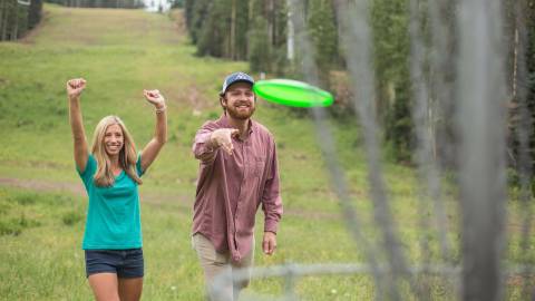 Disc golf at Arizona Snowbowl in the summer