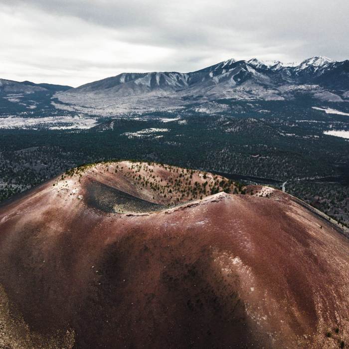 aerial view of Sunset Crater Volcano National Monument