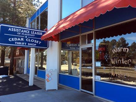 Exterior of Cedar Closet Thrift Shop in Flagstaff