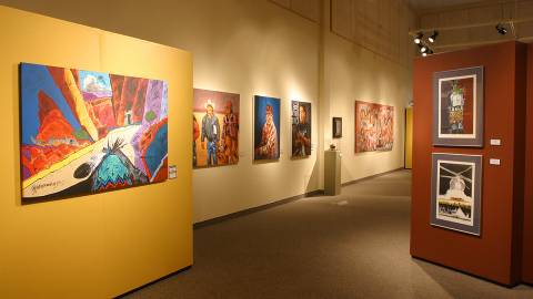 Coconino Center for the Arts gallery wall with art