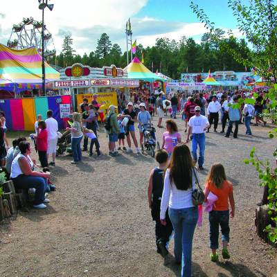 Families at the fair in Flagstaff