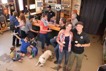people enjoying craft beer at mother road brewing on route 66 in flagstaff